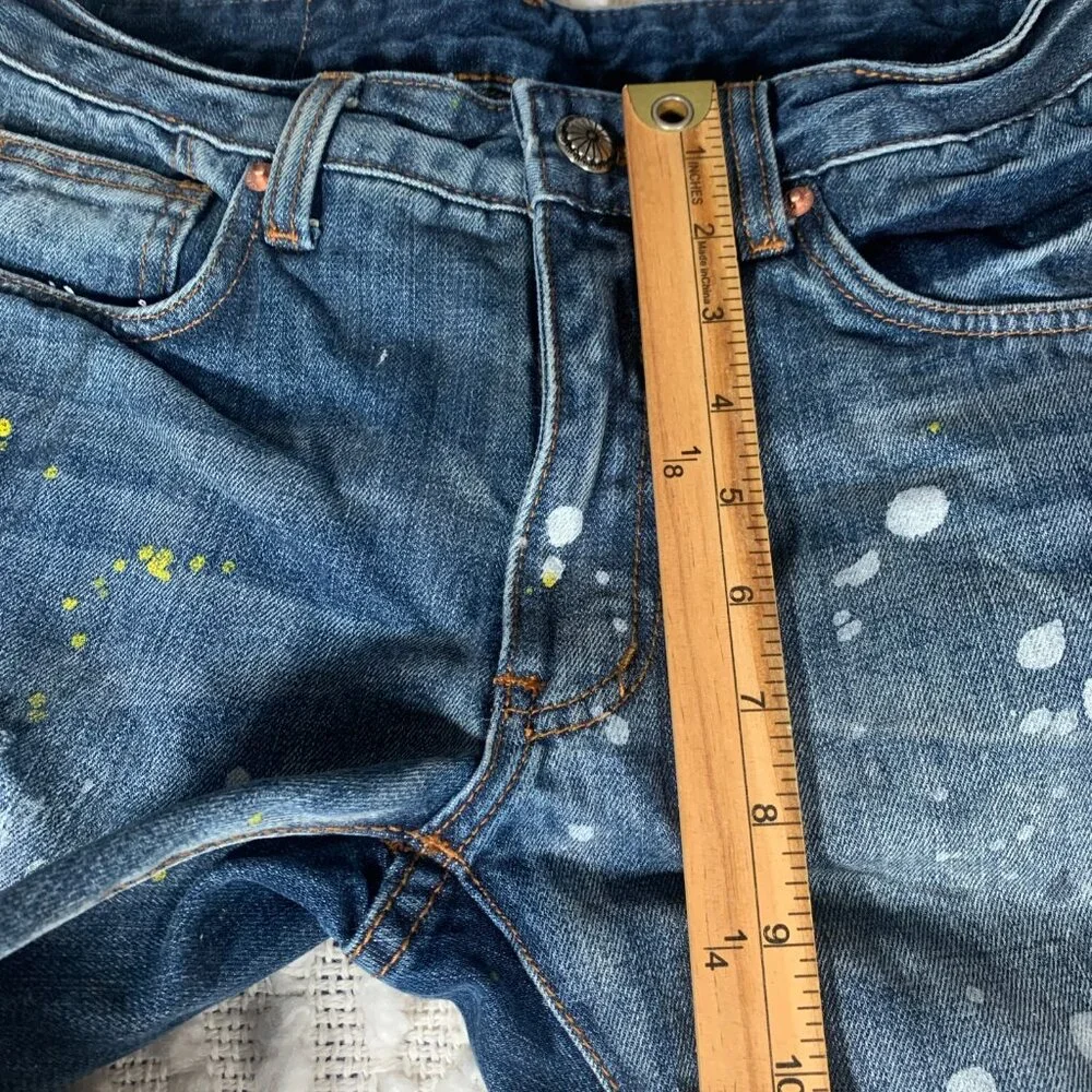 HARDLY EVER JEANS‎ JOGGERS SIZE 30 PAINT DISTRESSED STRAIGHT LEG